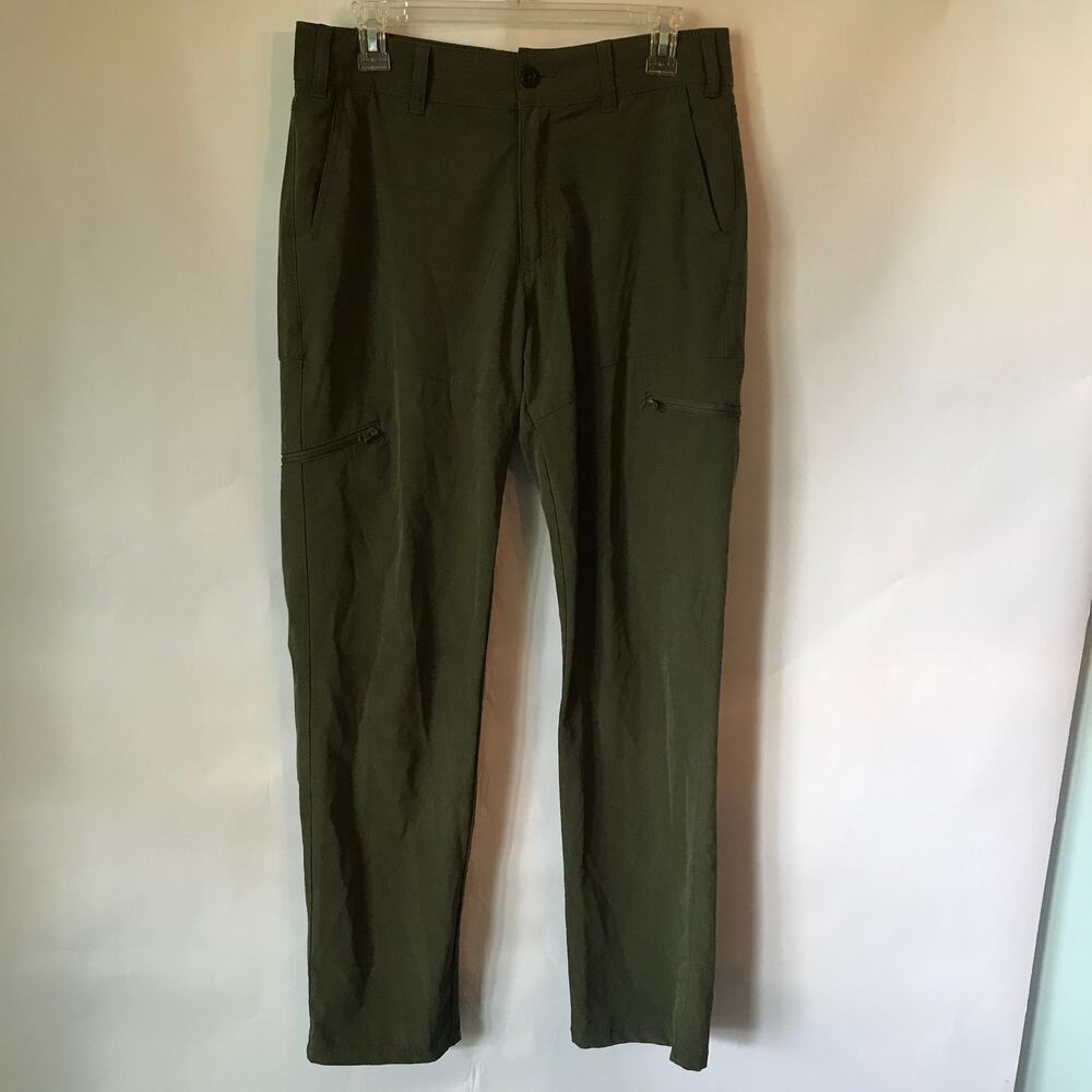 Magellan Pants Mens 30W Classic FIt Moisture Wicking Outdoors Hiking Army Green